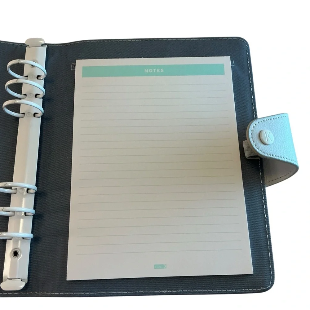 Kikki.k Signature Planner Leather A5 Large GRAY with White Rings, Agenda